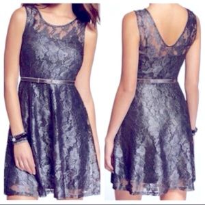 Express Black and Silver Lace Dress